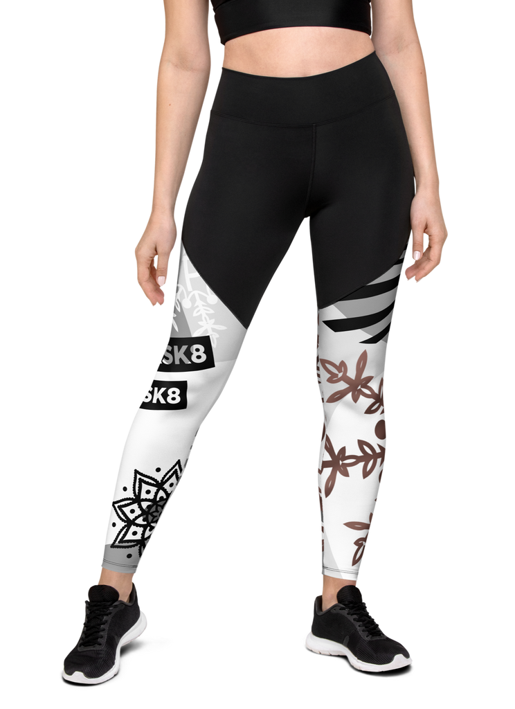 Abstract Compression Leggings, Women's Athleisure Wear