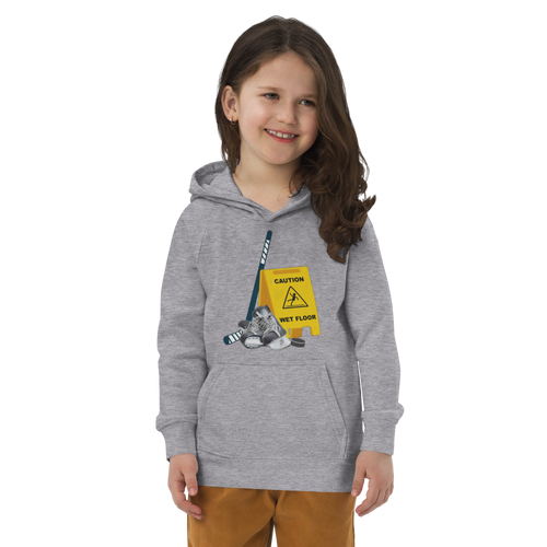Caution sign hockey youth hoodie