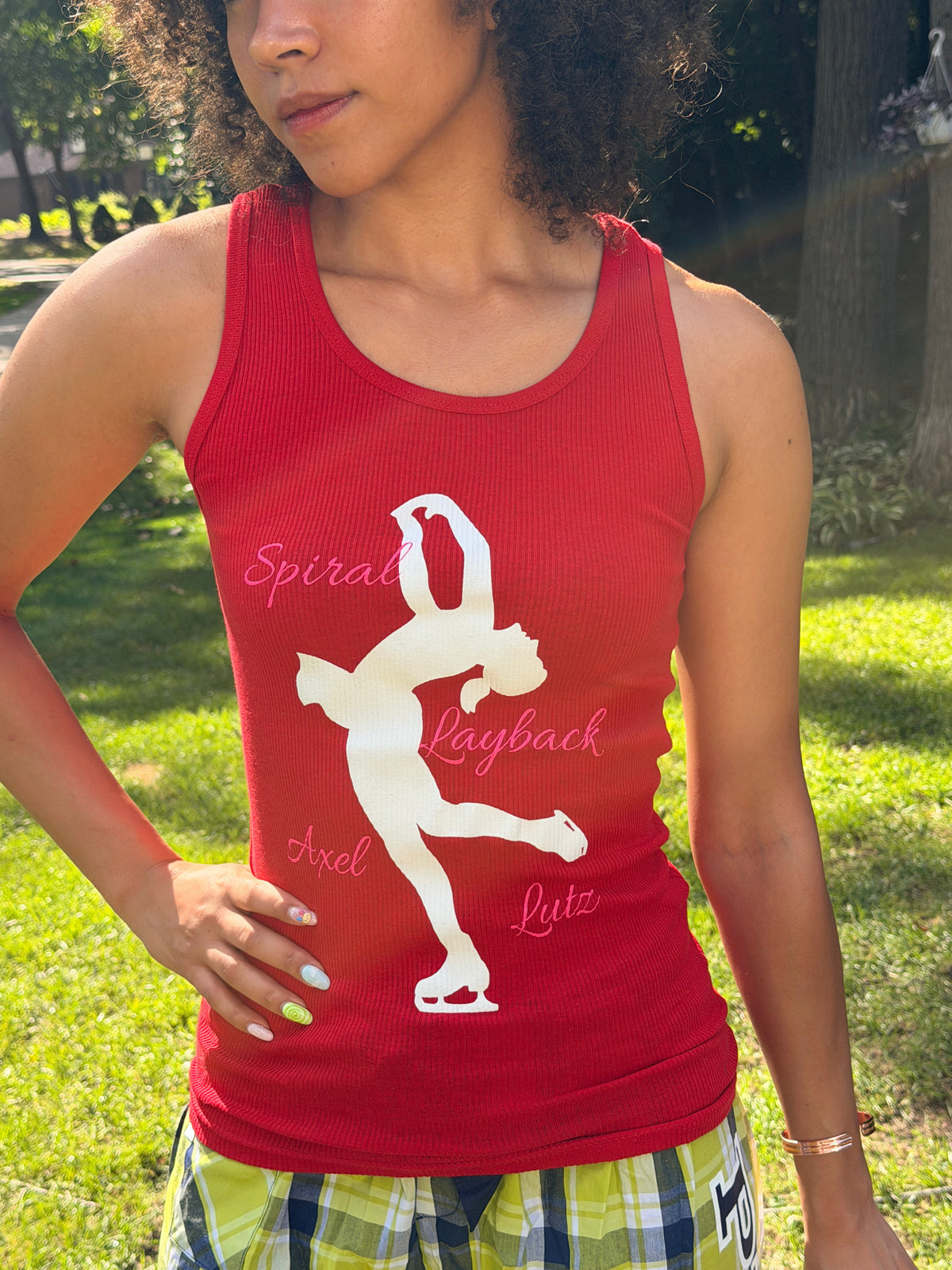Red Sweet Heart Figure Skater Tank