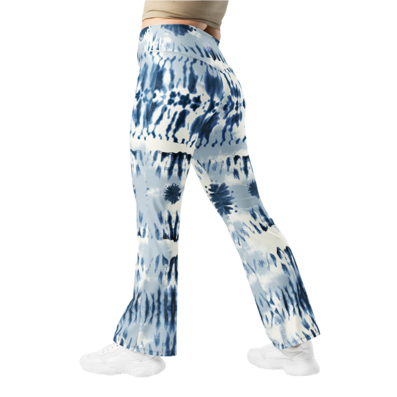 Blue Tie Dye Roller Girl Flare Pants
