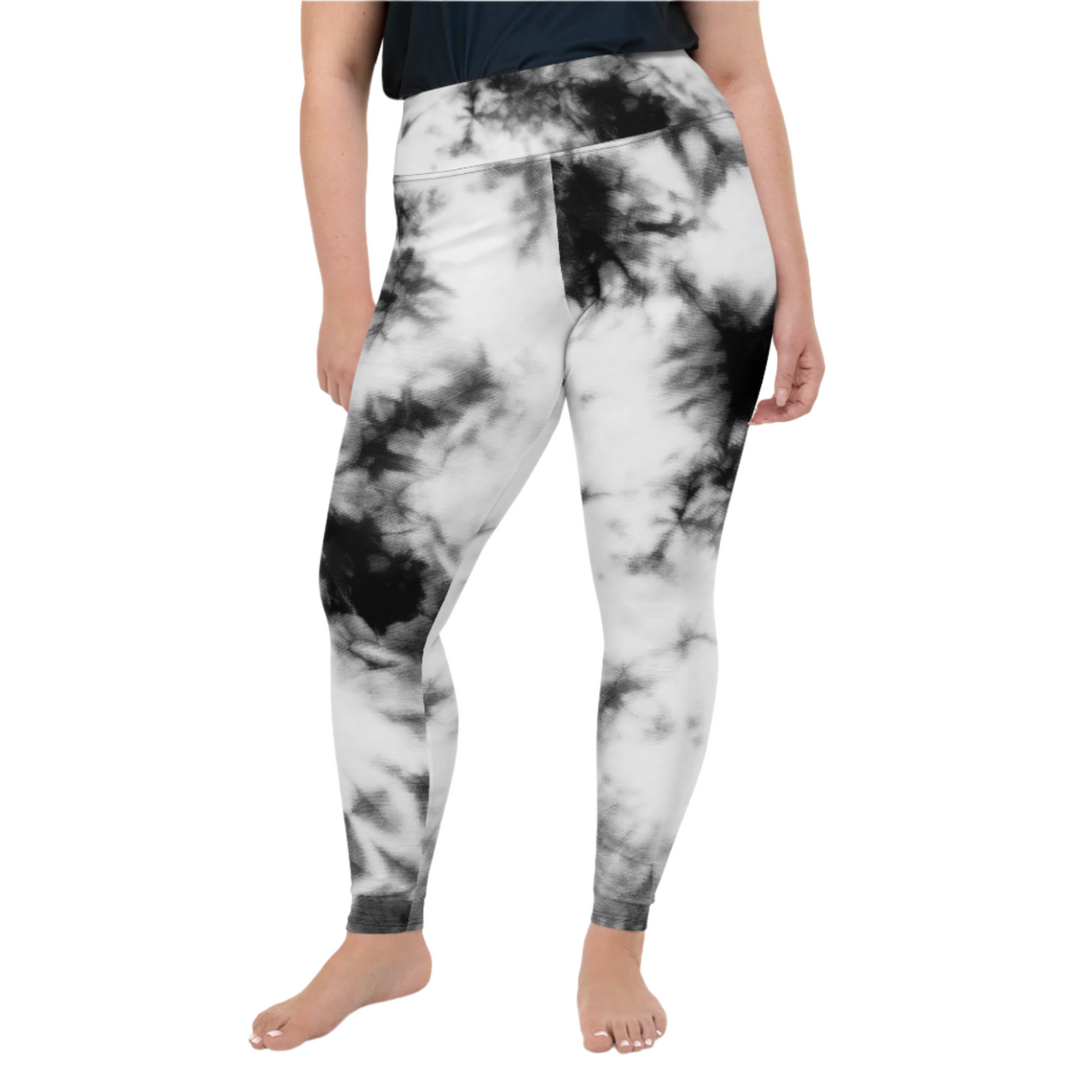 Black Tie Dye Leggings Plus Size