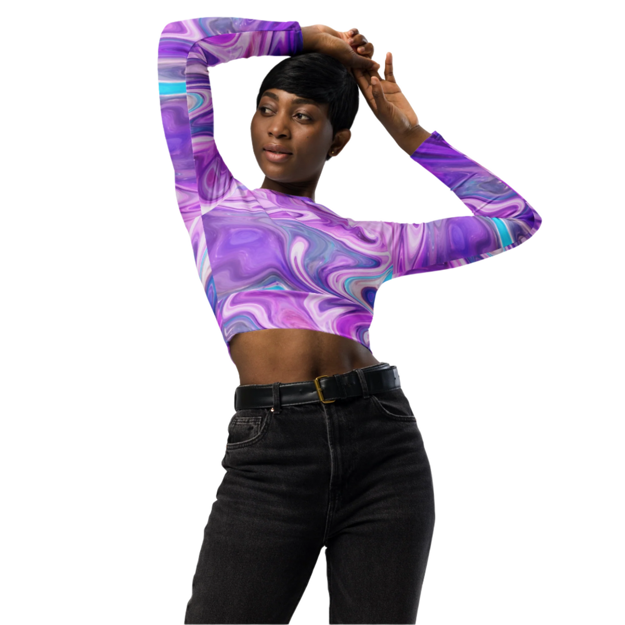 Purple Long Sleeve Crop
