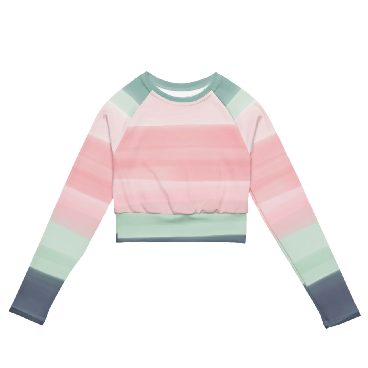 Color Fade Long Sleeve Crop Top