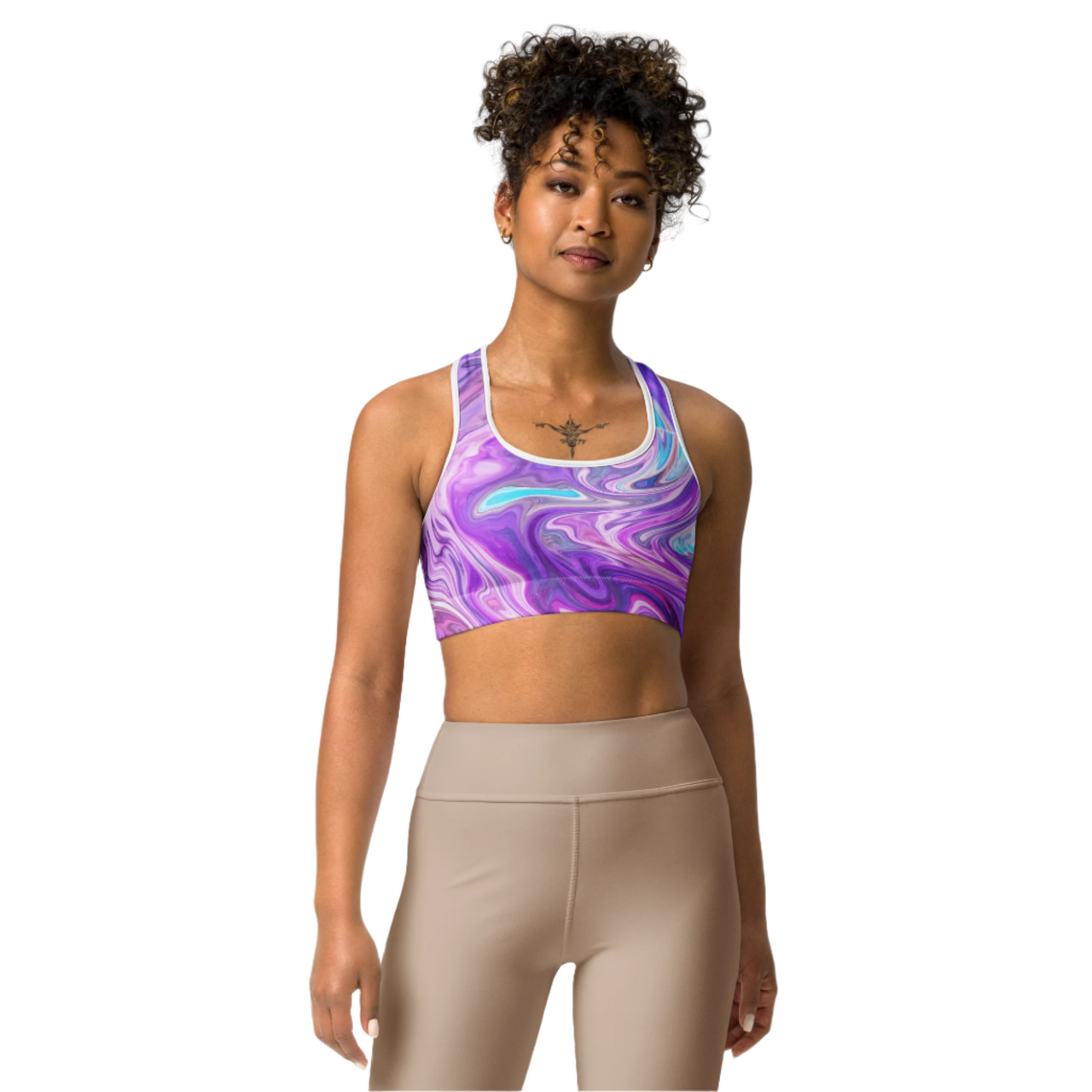 Purple Marbled Sports Bra