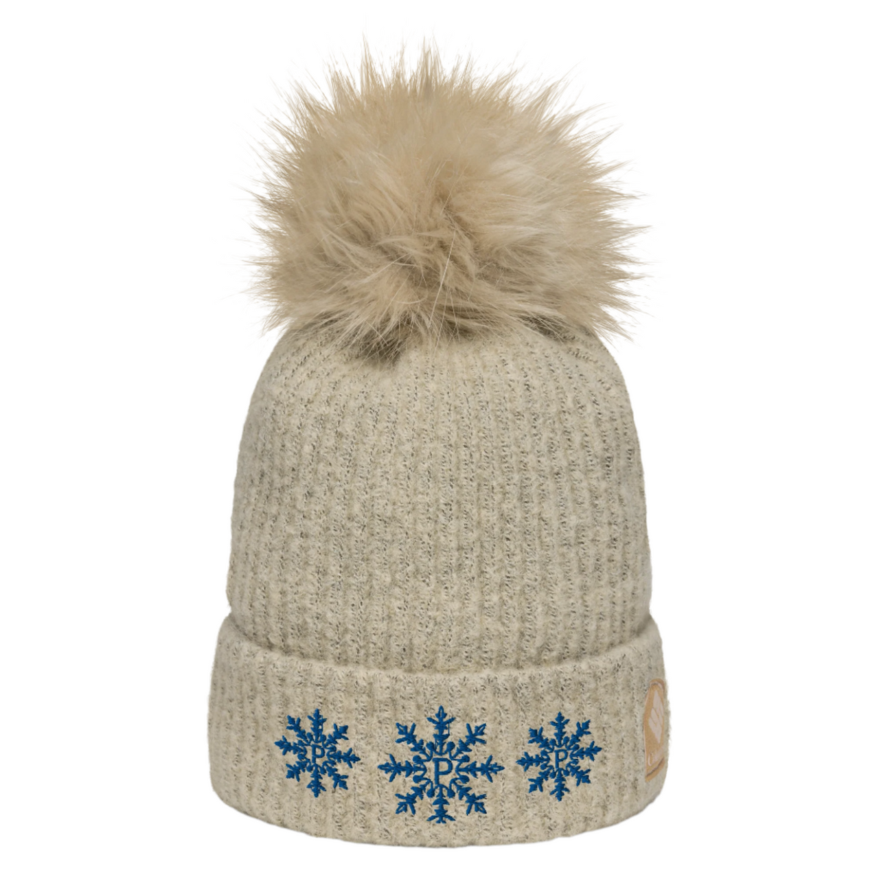 Pinkskate Blue Logo Pom-Pom Beanie
