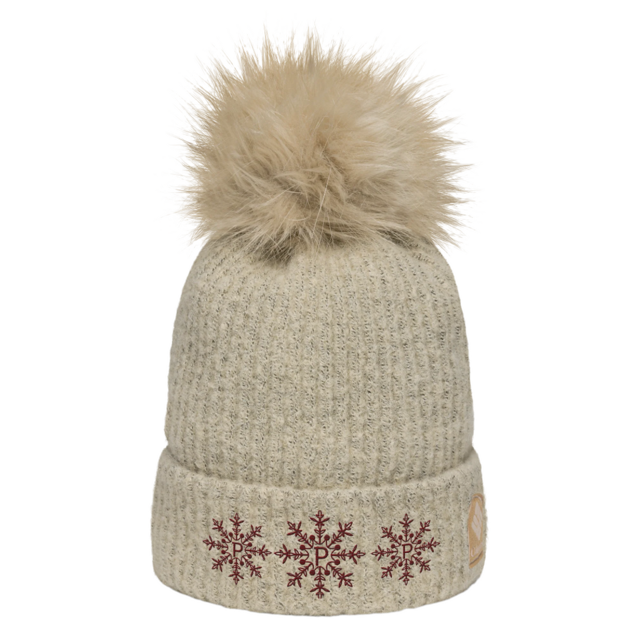 Pinkskate Maroon Logo Pom-Pom Beanie