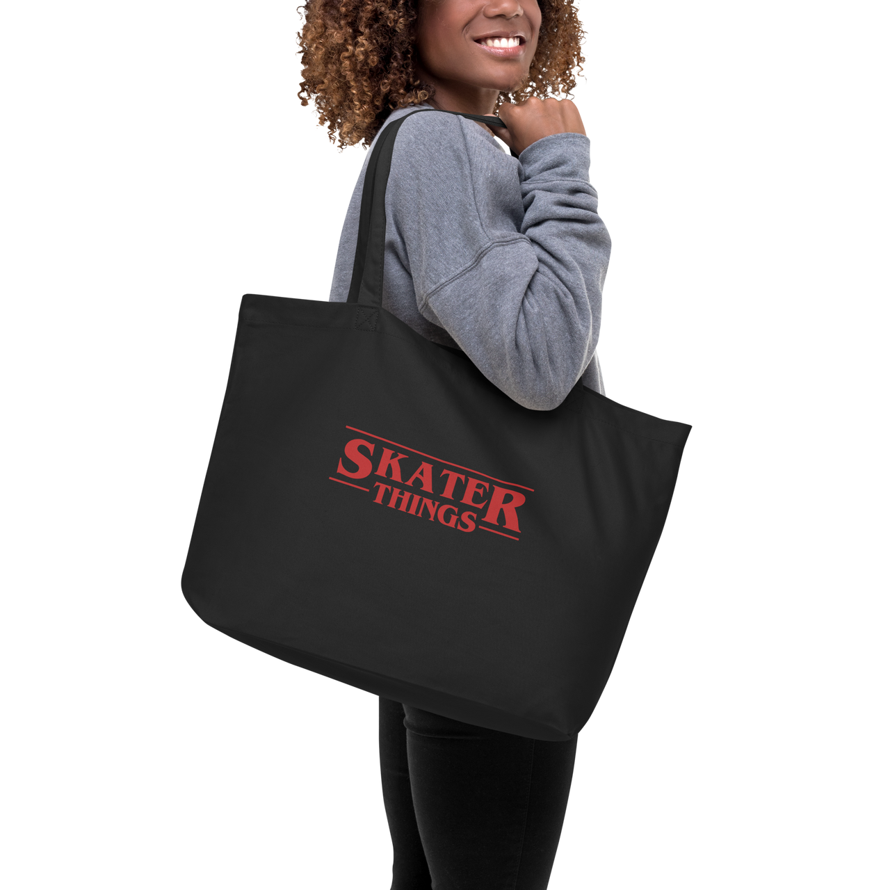 Skater Things Tote Bag Red Text