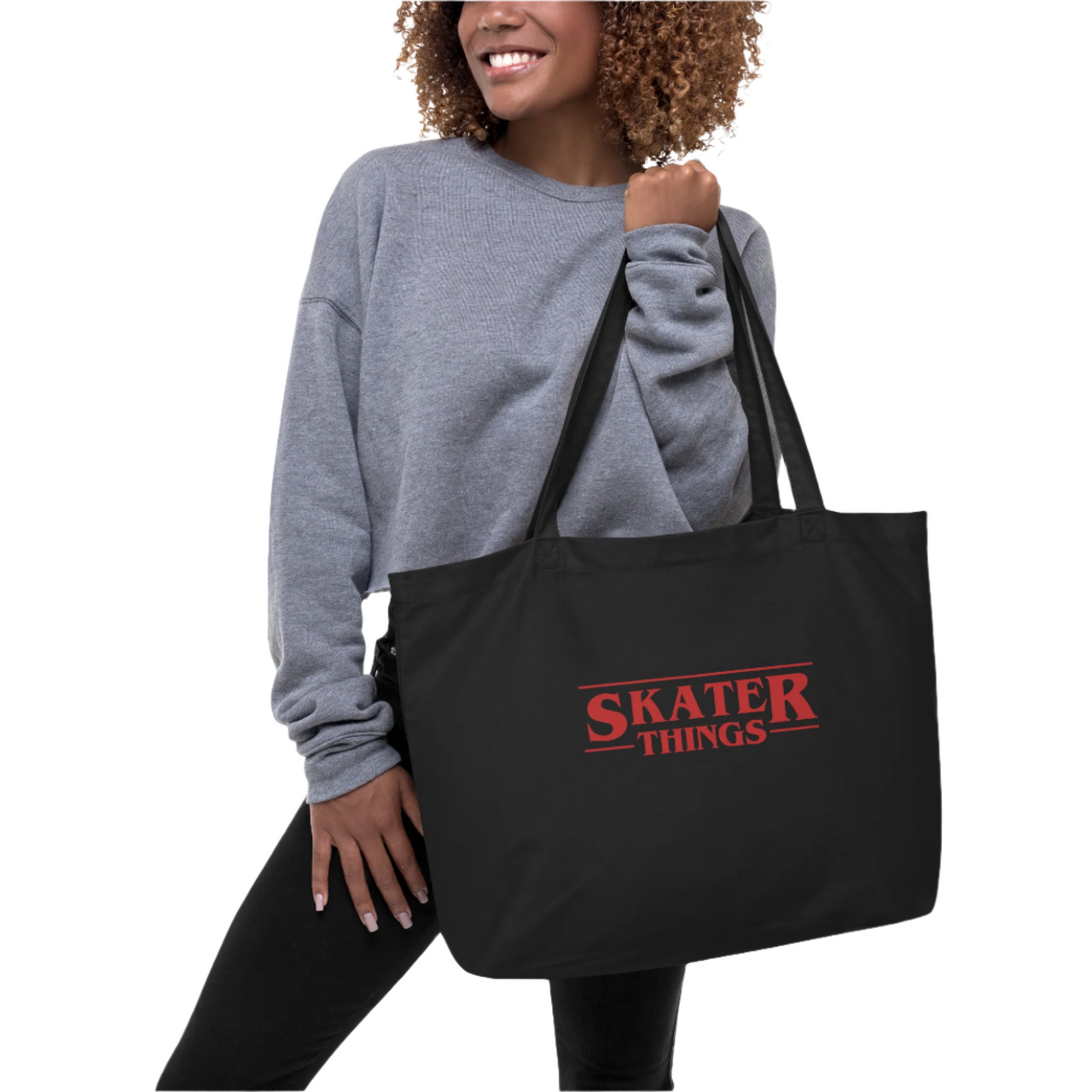 Skater Things Tote Bag Red Text