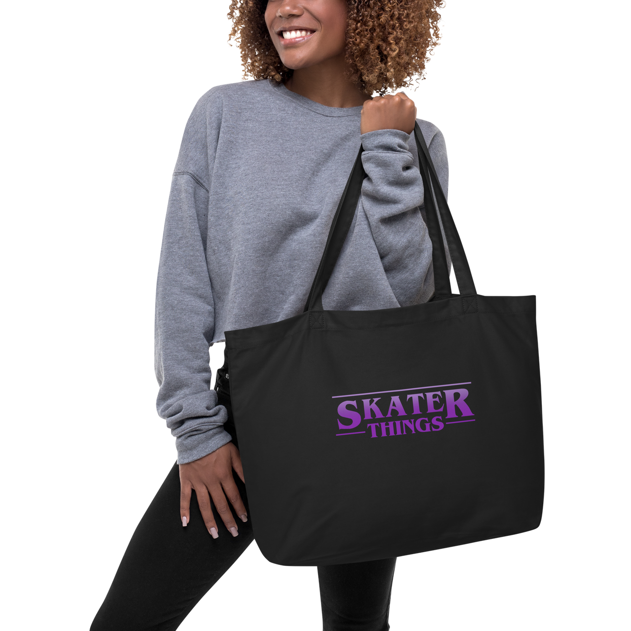 Skater Things Tote Bag Purple Text