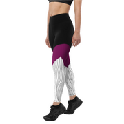 Lined Wine Compression Leggings Pinkskate