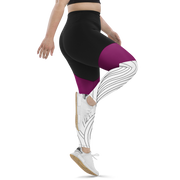 Lined Wine Compression Leggings Pinkskate