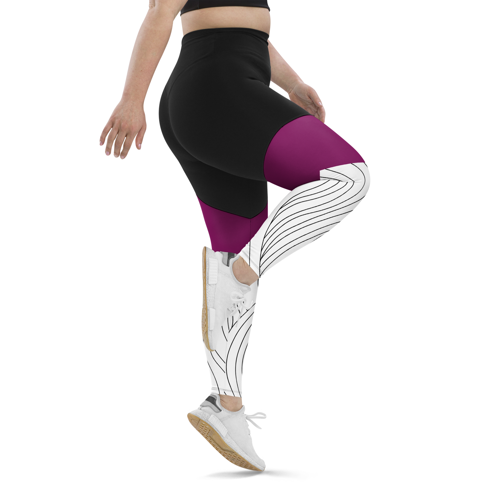 Lined Wine Compression Leggings Pinkskate