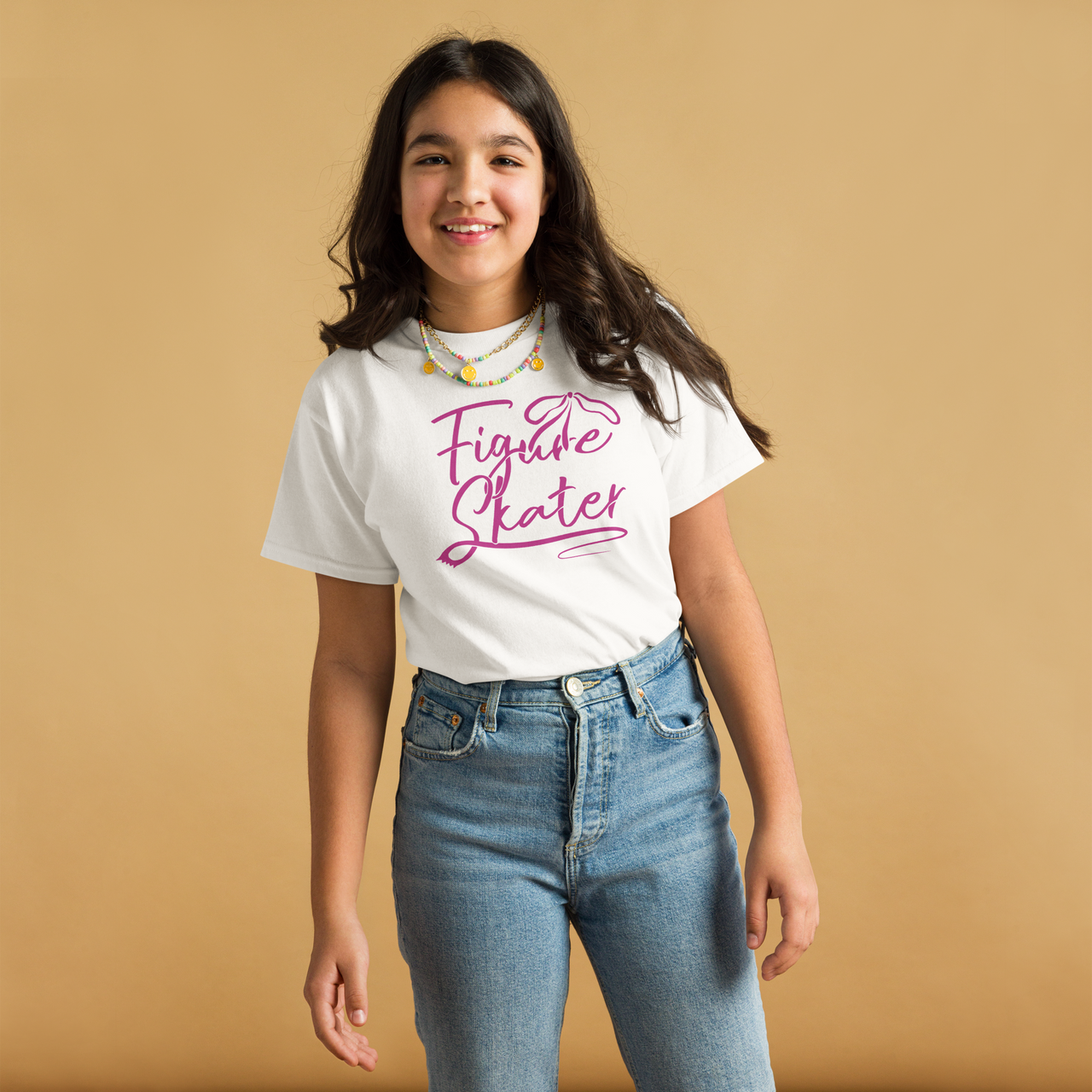 Figure Skater Bow Youth Size T-shirt