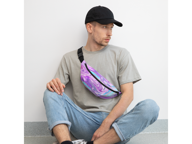 Purple Marbled Fanny Pack