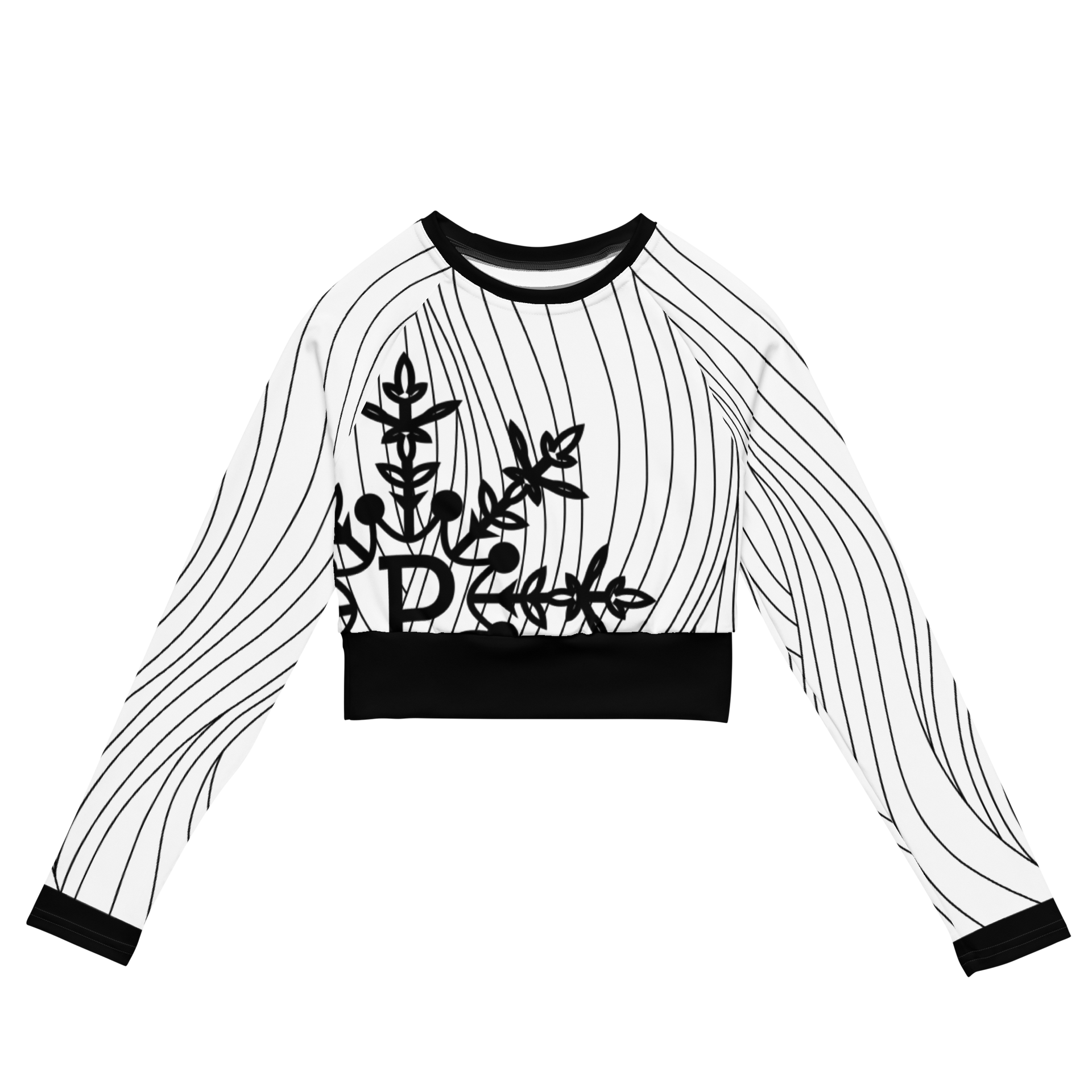 Lined Long-Sleeve Crop Top