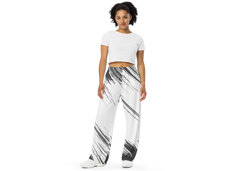 Black and White Fade Wide-leg Pants