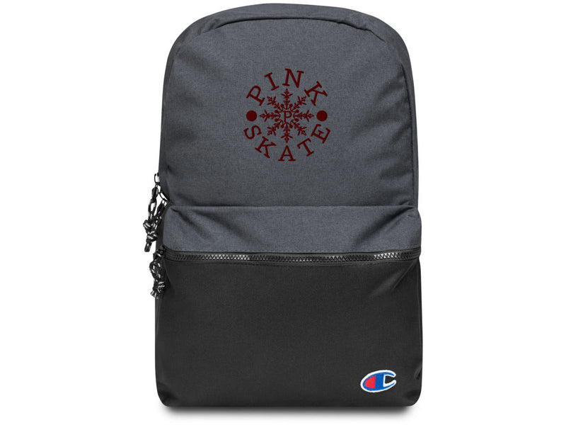 Maroon Logo Embroidered Backpack