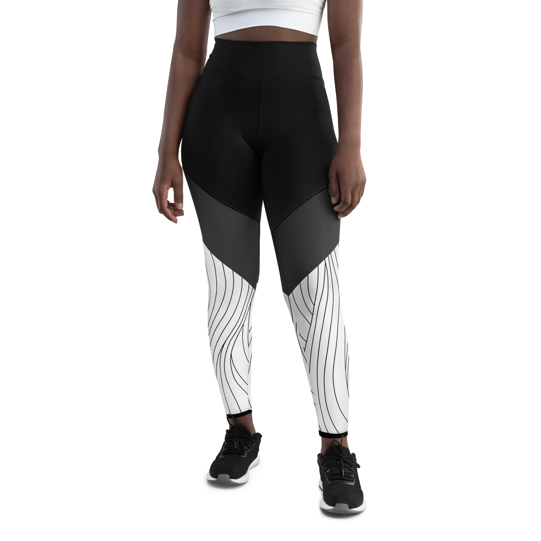 Ink Splatter Compression Leggings, Flattering Non-see-through and