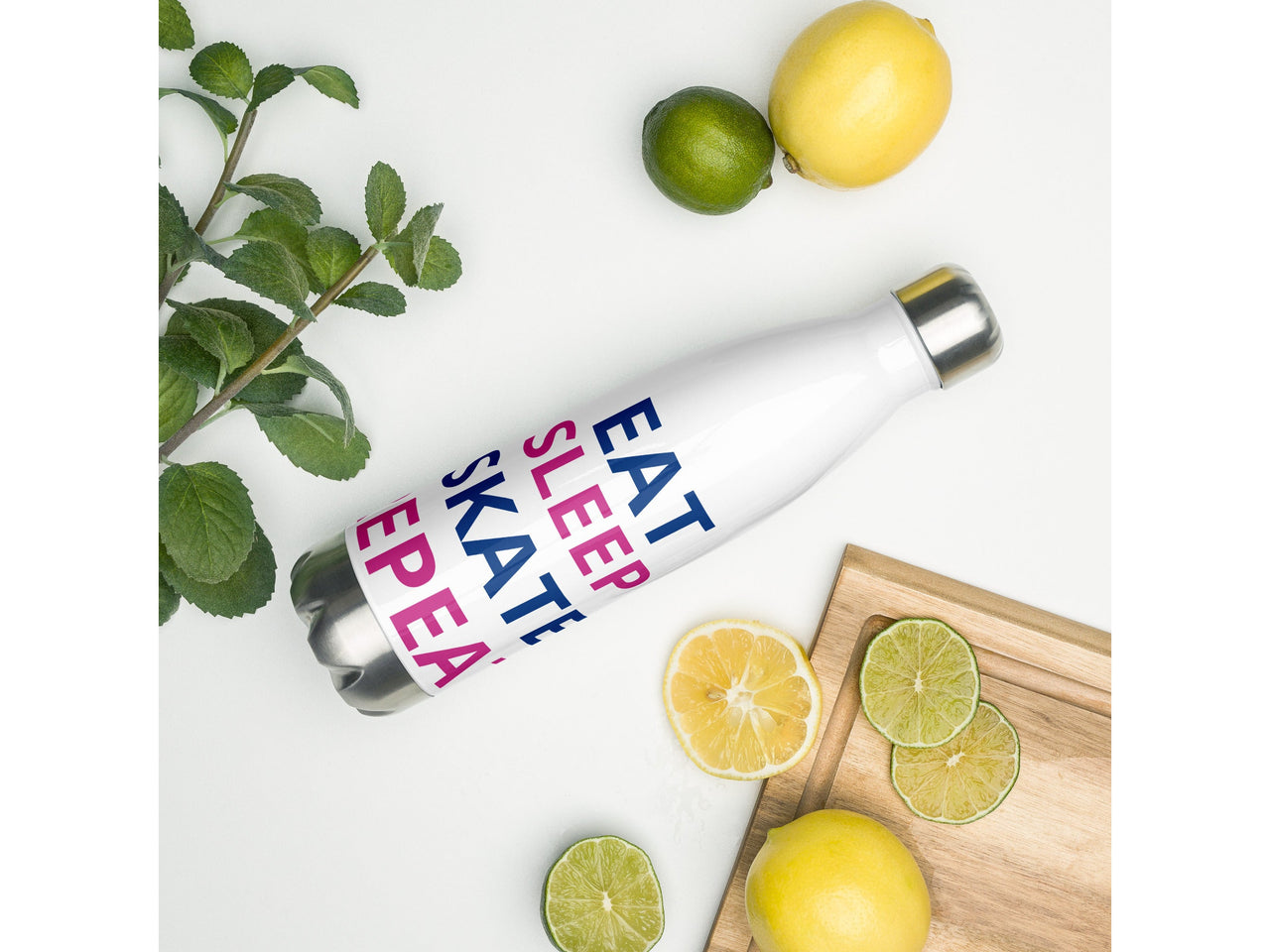 Eat Sleep Skate Repeat Stainless Steel Water Bottle